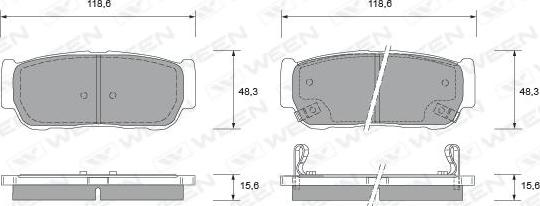 Ween 151-2195 - Тормозные колодки, дисковые, комплект www.autospares.lv