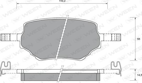 Ween 151-2145 - Тормозные колодки, дисковые, комплект www.autospares.lv