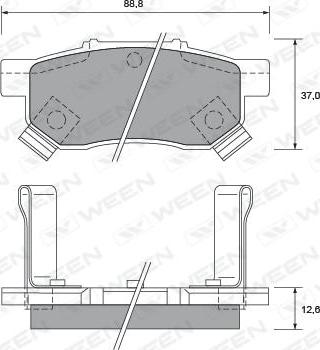 Kawe 0233 42 - Bremžu uzliku kompl., Disku bremzes autospares.lv