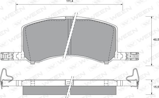 Ween 151-2118 - Тормозные колодки, дисковые, комплект www.autospares.lv