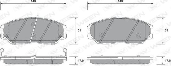 Ween 151-2184 - Тормозные колодки, дисковые, комплект www.autospares.lv