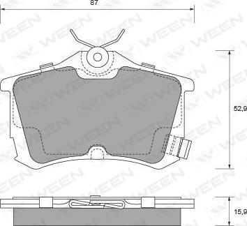 Ween 151-2185 - Brake Pad Set, disc brake www.autospares.lv