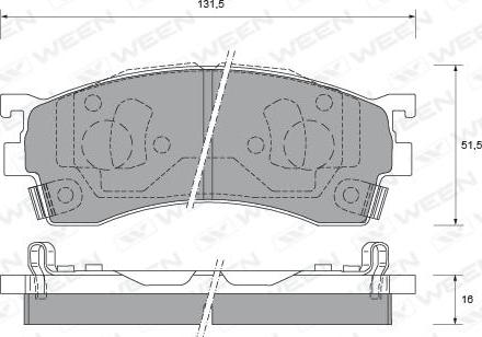 Ween 151-2187 - Bremžu uzliku kompl., Disku bremzes www.autospares.lv