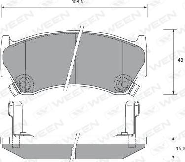 Ween 151-2176 - Тормозные колодки, дисковые, комплект www.autospares.lv