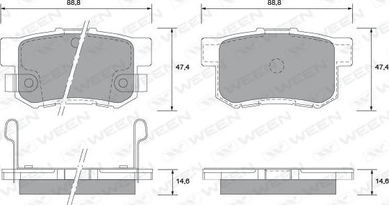 Ween 151-2170 - Brake Pad Set, disc brake www.autospares.lv