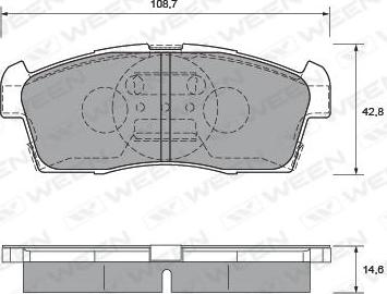 Ween 151-2172 - Тормозные колодки, дисковые, комплект www.autospares.lv