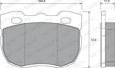 Ween 151-2396 - Тормозные колодки, дисковые, комплект www.autospares.lv