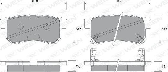 Ween 151-2344 - Bremžu uzliku kompl., Disku bremzes autospares.lv