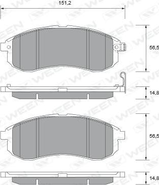 Ween 151-2342 - Bremžu uzliku kompl., Disku bremzes www.autospares.lv