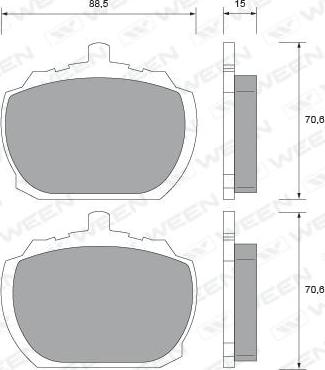 Ween 151-2359 - Bremžu uzliku kompl., Disku bremzes www.autospares.lv