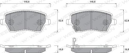 Ween 151-2358 - Bremžu uzliku kompl., Disku bremzes www.autospares.lv