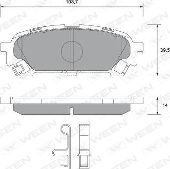 Ween 151-2357 - Тормозные колодки, дисковые, комплект www.autospares.lv