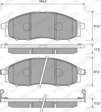 Ween 151-2310 - Bremžu uzliku kompl., Disku bremzes www.autospares.lv