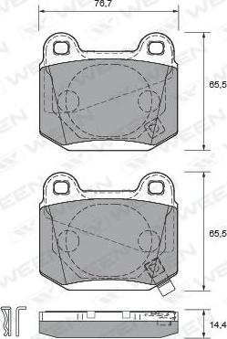 Pemebla JAPPP-119AF - Brake Pad Set, disc brake www.autospares.lv