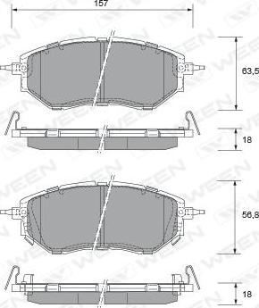 Ween 151-2335 - Bremžu uzliku kompl., Disku bremzes www.autospares.lv