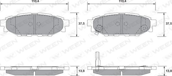 Ween 151-2336 - Bremžu uzliku kompl., Disku bremzes www.autospares.lv