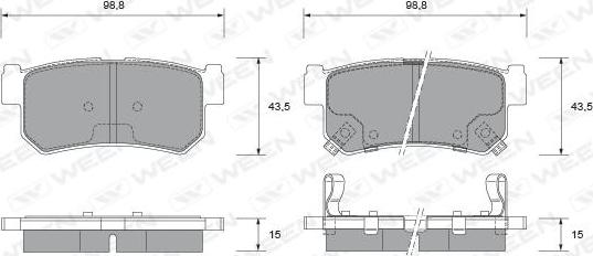 Ween 151-2331 - Bremžu uzliku kompl., Disku bremzes www.autospares.lv