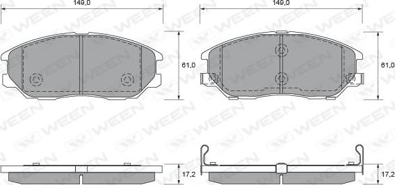 Ween 151-2324 - Bremžu uzliku kompl., Disku bremzes www.autospares.lv