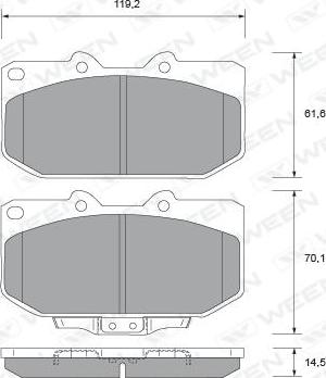 Ween 151-2295 - Bremžu uzliku kompl., Disku bremzes www.autospares.lv