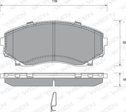 Ween 151-2297 - Brake Pad Set, disc brake www.autospares.lv