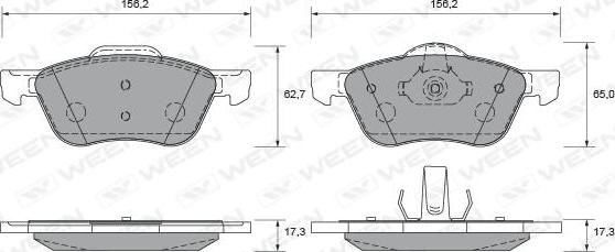 Ween 151-2249 - Bremžu uzliku kompl., Disku bremzes autospares.lv