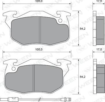 Ween 151-2246 - Тормозные колодки, дисковые, комплект www.autospares.lv