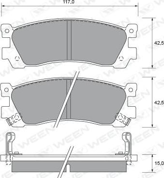 Ween 151-2241 - Bremžu uzliku kompl., Disku bremzes www.autospares.lv