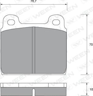 Ween 151-2250 - Тормозные колодки, дисковые, комплект www.autospares.lv