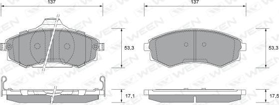 Ween 151-2257 - Bremžu uzliku kompl., Disku bremzes autospares.lv