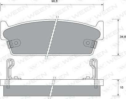 Ween 151-2261 - Тормозные колодки, дисковые, комплект www.autospares.lv