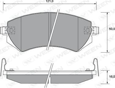 Ween 151-2201 - Bremžu uzliku kompl., Disku bremzes www.autospares.lv