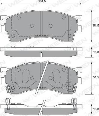 Ween 151-2202 - Bremžu uzliku kompl., Disku bremzes www.autospares.lv