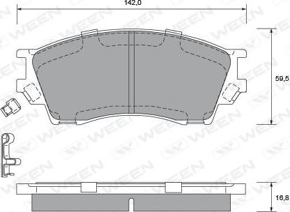 Ween 151-2216 - Brake Pad Set, disc brake www.autospares.lv