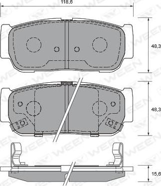 Ween 151-2239 - Bremžu uzliku kompl., Disku bremzes www.autospares.lv