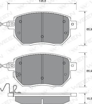 Ween 151-2228 - Bremžu uzliku kompl., Disku bremzes www.autospares.lv