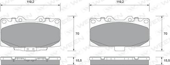 Ween 151-2276 - Bremžu uzliku kompl., Disku bremzes www.autospares.lv