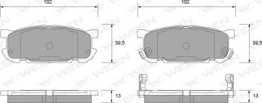 Ween 151-2273 - Bremžu uzliku kompl., Disku bremzes www.autospares.lv