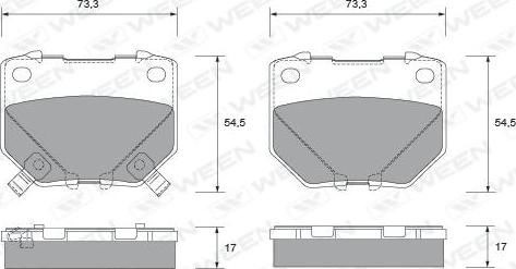 Ween 151-2277 - Bremžu uzliku kompl., Disku bremzes autospares.lv