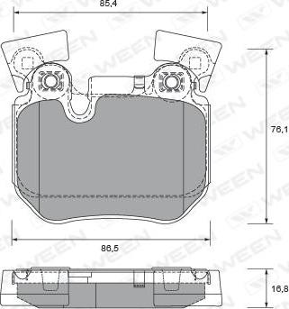 Ween 151-2702 - Bremžu uzliku kompl., Disku bremzes autospares.lv