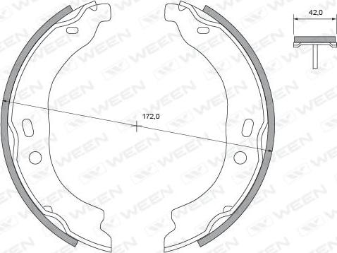 Ween 152-2496 - Bremžu loku kompl., Stāvbremze autospares.lv