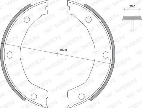 Ween 152-2490 - Bremžu loku kompl., Stāvbremze autospares.lv