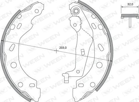 Ween 152-2440 - Комплект тормозных колодок, барабанные www.autospares.lv