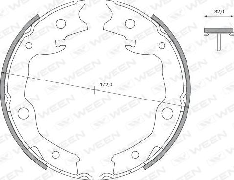 Ween 152-2456 - Brake Shoe Set, parking brake www.autospares.lv