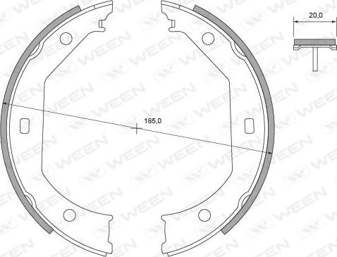 Ween 152-2428 - Bremžu loku kompl., Stāvbremze autospares.lv