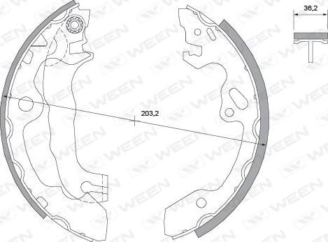 Ween 152-2008 - Brake Shoe Set www.autospares.lv