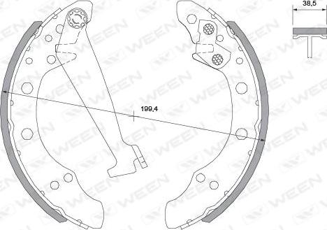 Ween 152-2016 - Brake Shoe Set www.autospares.lv