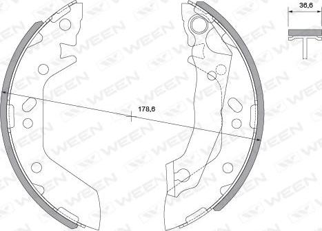 Ween 152-2012 - Brake Shoe Set www.autospares.lv