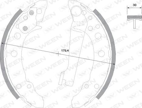 Ween 152-2017 - Brake Shoe Set www.autospares.lv