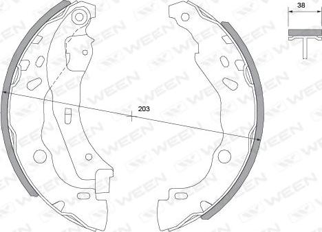 Ween 152-2021 - Brake Shoe Set www.autospares.lv