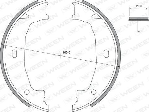 Ween 152-2345 - Bremžu loku kompl., Stāvbremze autospares.lv